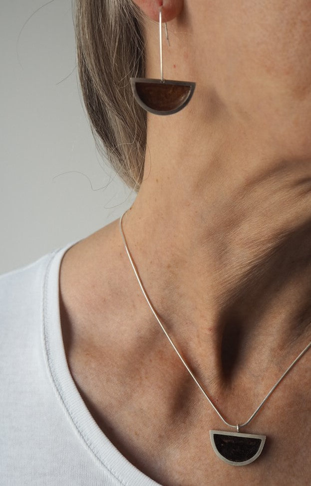 Resin semi-circle necklace