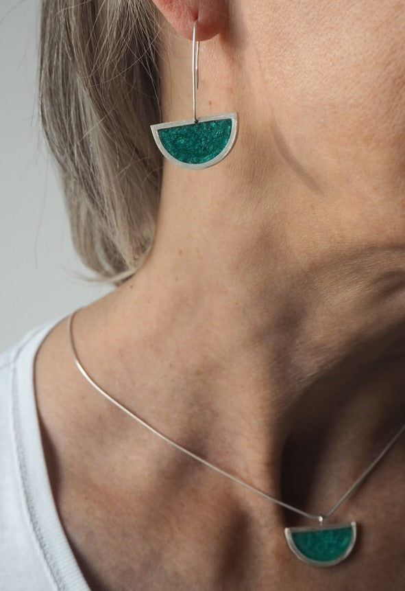 Resin semi-circle necklace