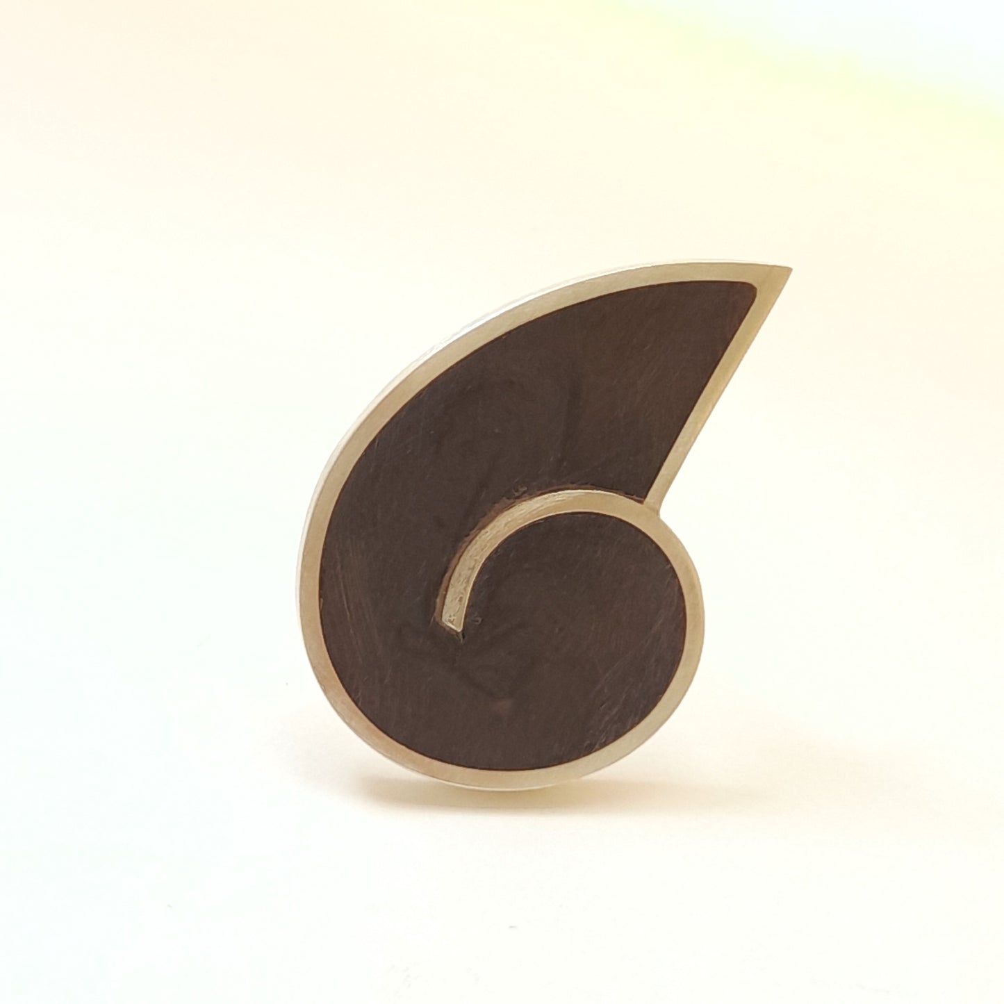 Matte black Spiral brooch