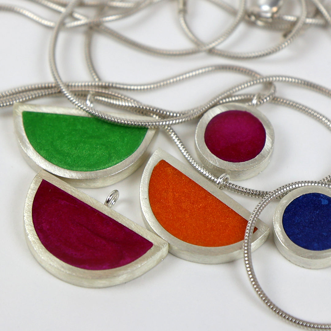 Resin semi-circle necklace