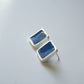Fine silver and resin square studs