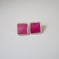 Fine silver and resin square studs