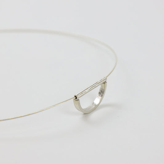 Semi circle necklace - silver