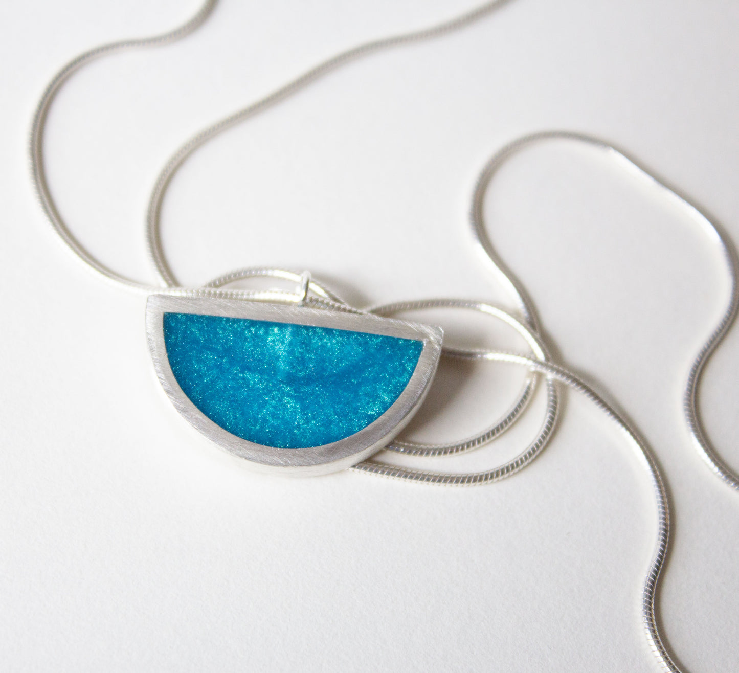 Resin semi-circle necklace