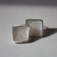 Fine silver and resin square studs